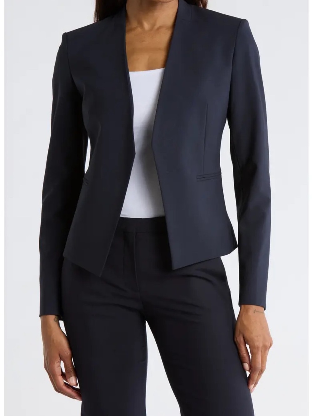 Theory Lanai Open Wool Blazer, Navy, Size 6, $425 retail